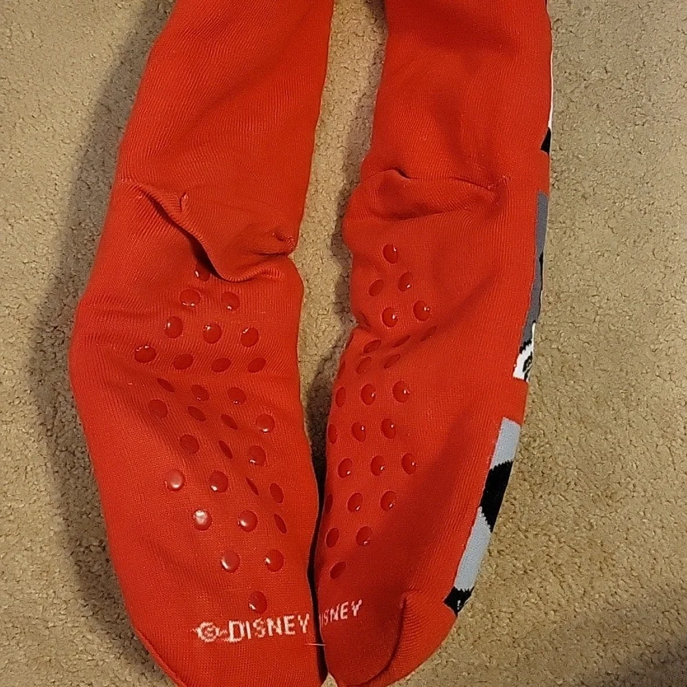 Red Disney Christmas Fuzzy Socks New Mickey Mouse New